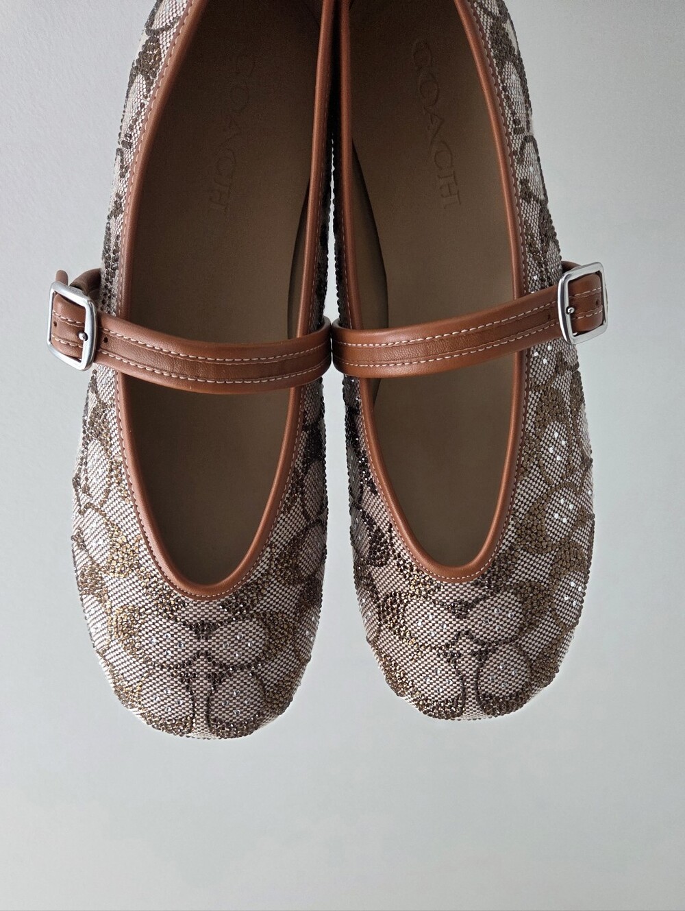 Coach Mary Jane Signature Crystal Jacquard Flats
